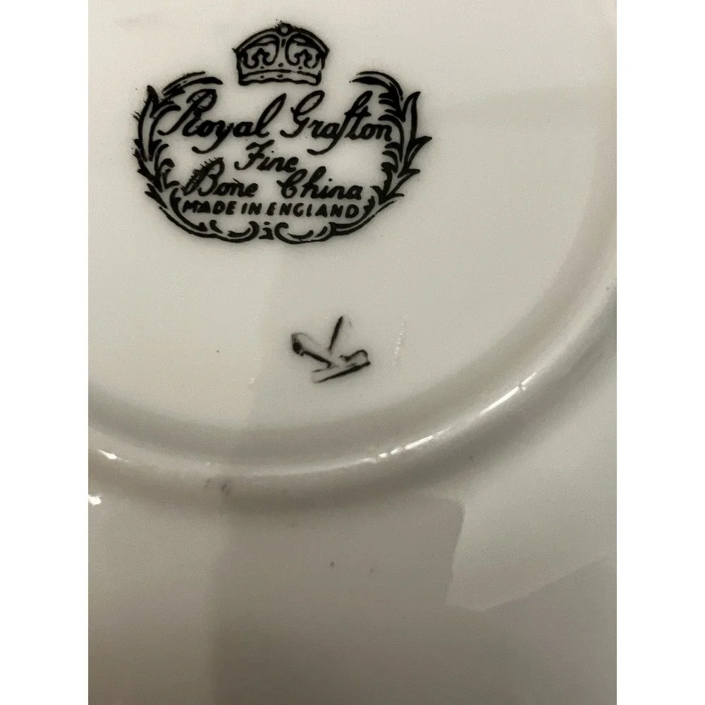 Vtg Royal Grafton Bone China Butter Trinket Dish England Cries London Cherries